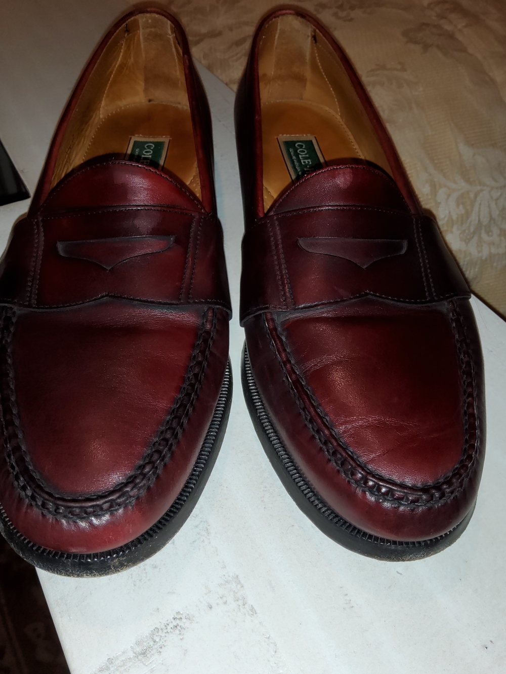 Cole Haan Men’s Wine/Burgundy Leather Penny Loafers